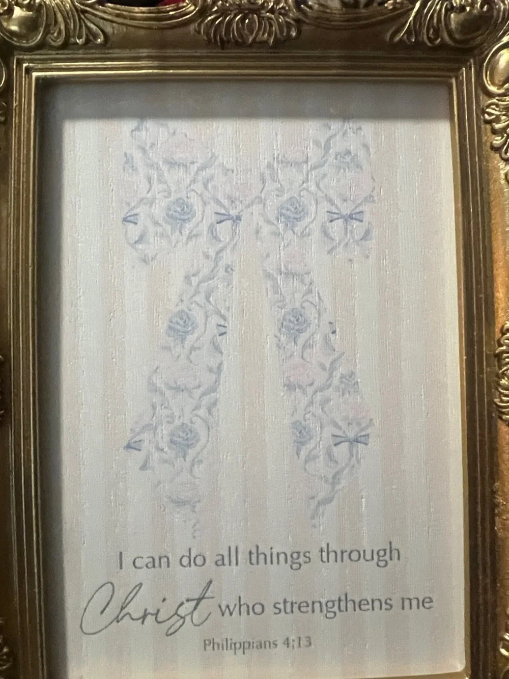 Ornate Gold Decorative Hanging Frame with Inspirational Print
